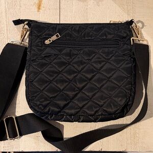 Black Quilted Social Threads Crossbody Bag